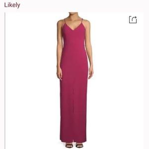 Likely Brooklyn Front-Slit Gown WORN ONCE